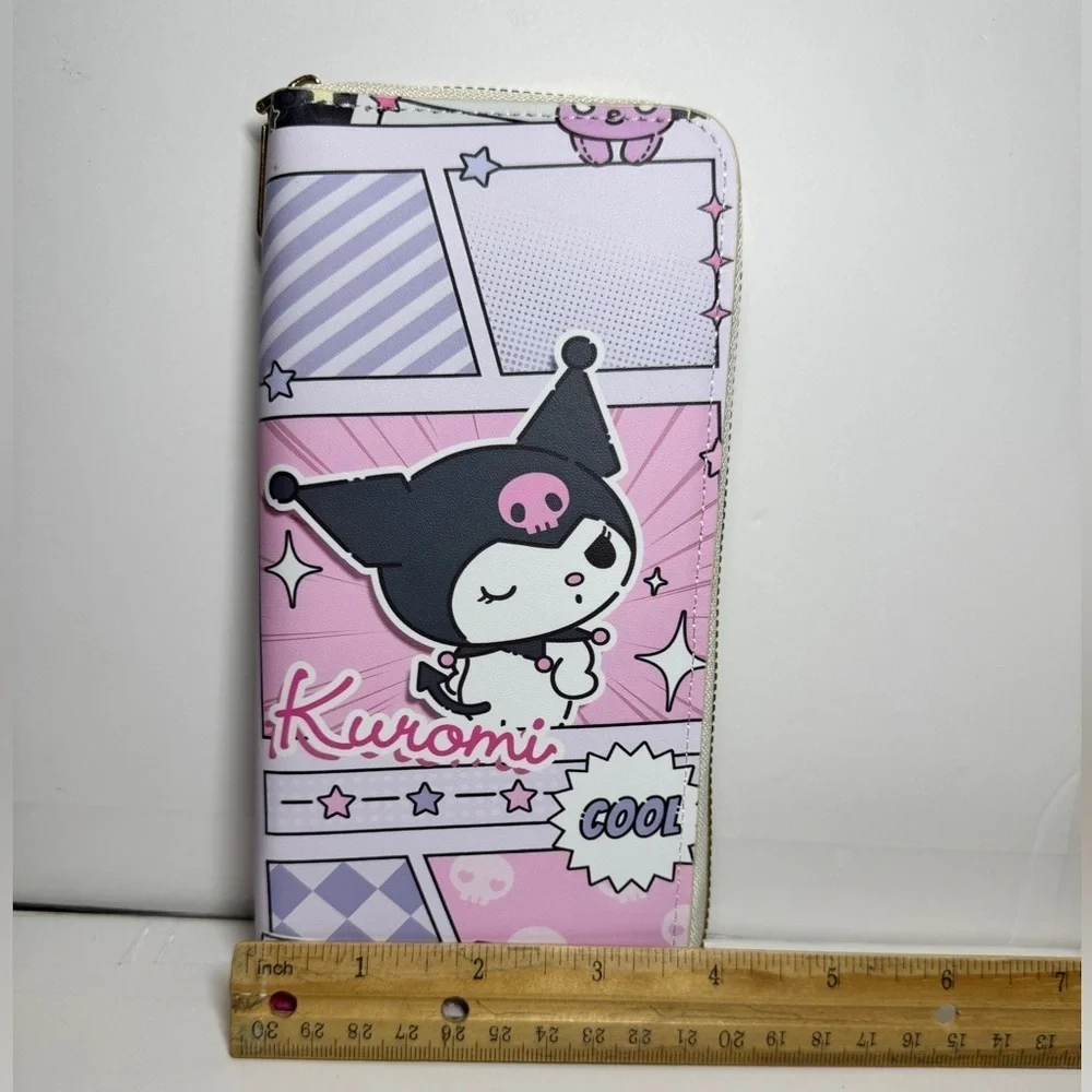 Pink and White Kuromi zipper wallet NWT Hello Kitty Friends